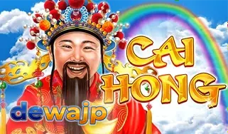 Tampilan visual slot Cai Hong dengan tema pelangi dan simbol keberuntungan